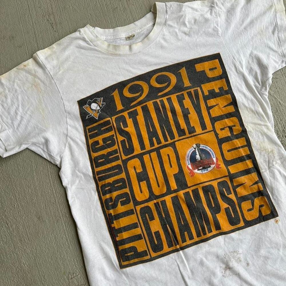 Vintage 90s Pittsburgh Penguins Stanley Cup Champions Shirt
